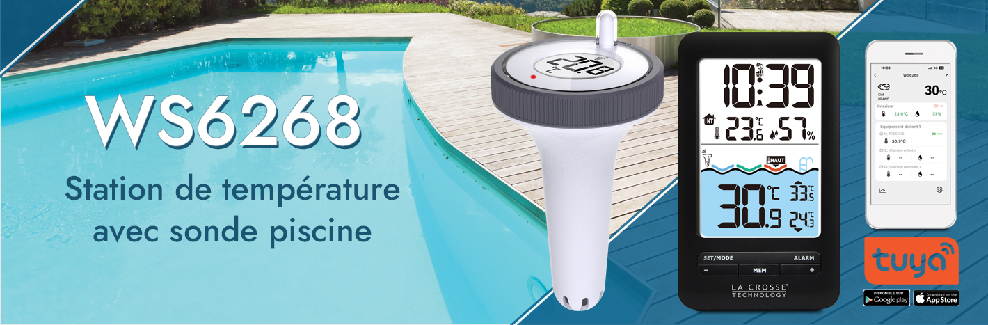WS6268 Station de température avec sonde piscine