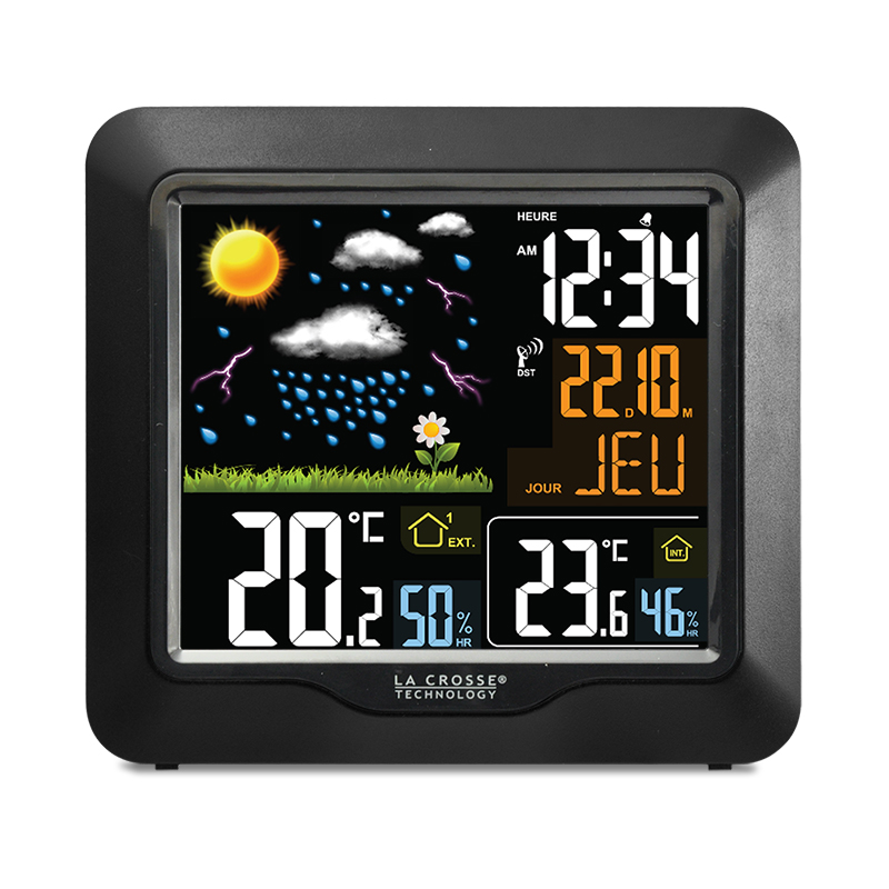 WS6837 - LA CROSSE TECHNOLOGY - Réveil météo avec projection port de charge  USB et wifi